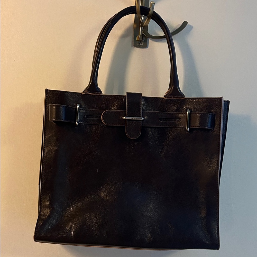Furla brown vtg Leather Tote Bag